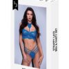 2Pc Strappy Lace Bra & Panty Set Blue S/M - BACI LINGERIE