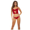 Bombshell Boudoir Strap Overlay 2 Pc Bra Set Red