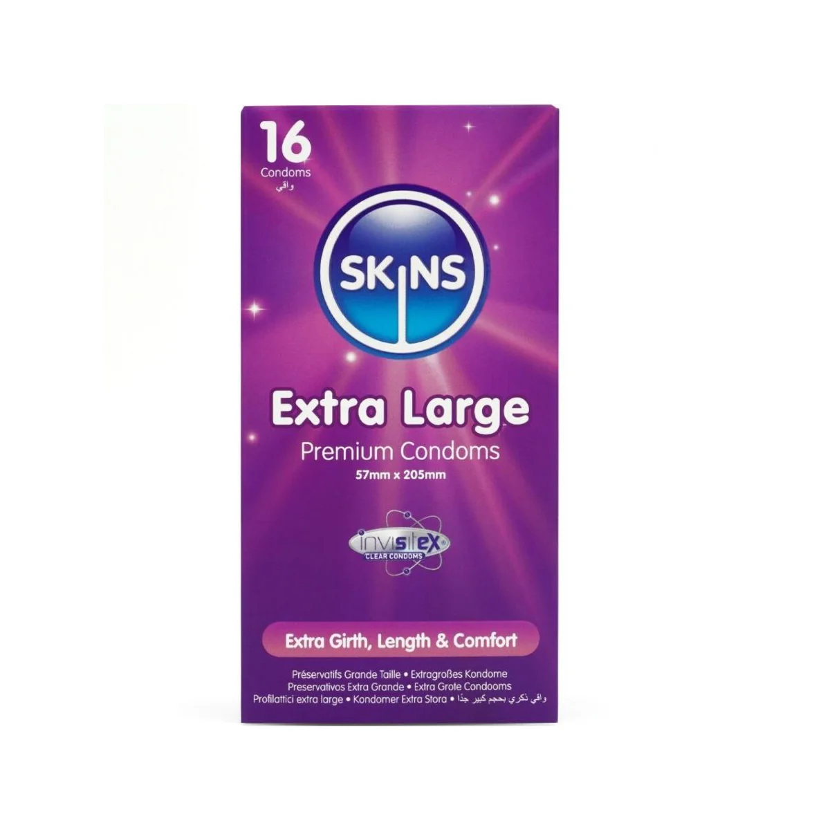 SKINS - EXTRA LARGE PREMIUM CONDOMS PACK 16