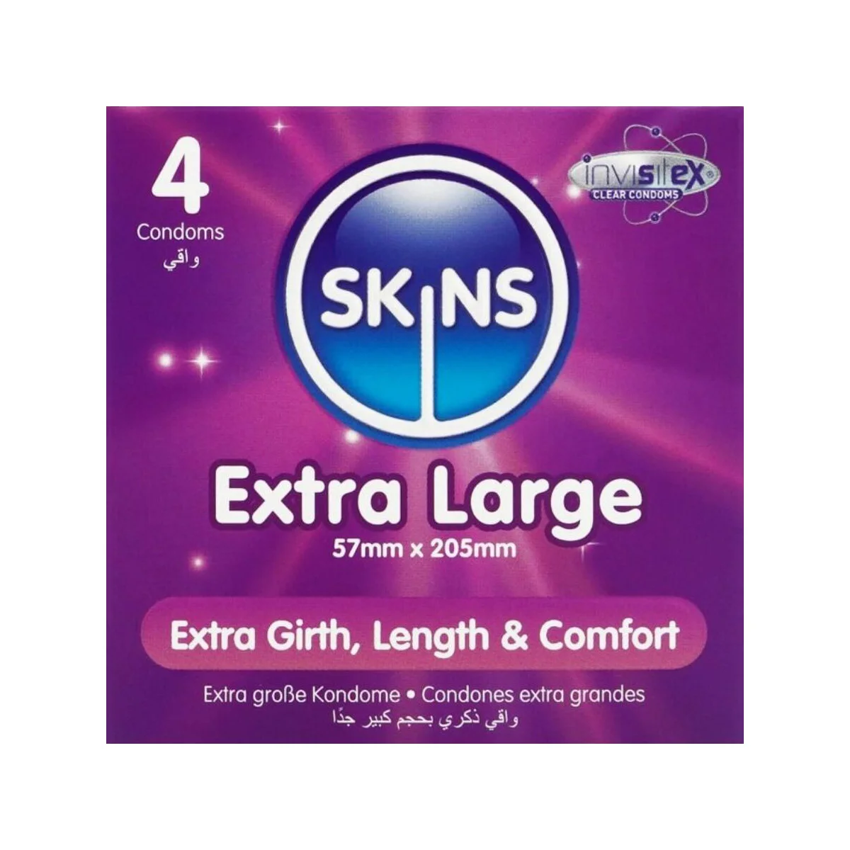 SKINS - EXTRA LARGE PREMIUM CONDOMS PACK 4