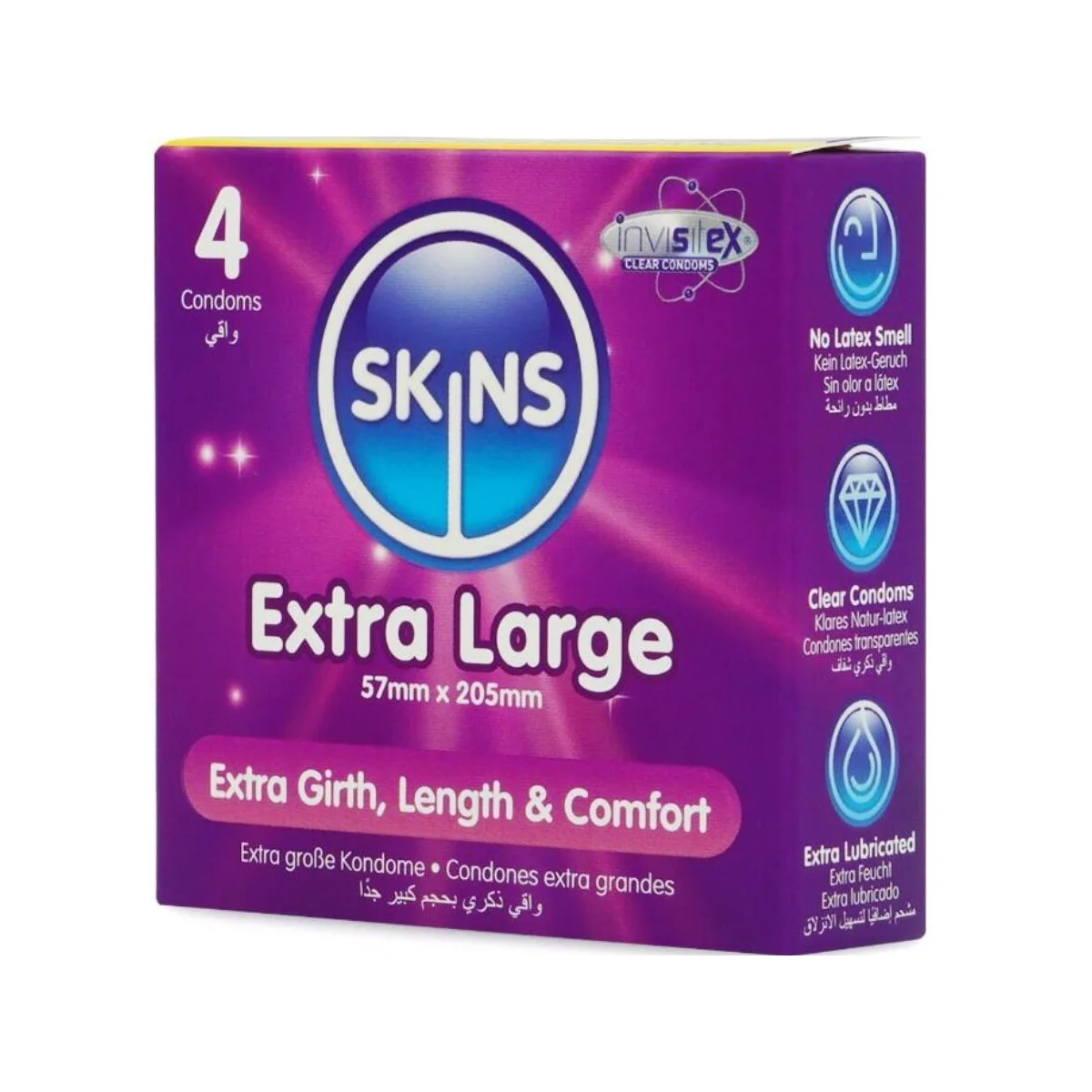 SKINS - EXTRA LARGE PREMIUM CONDOMS PACK 4