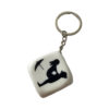 DIABLO PICANTE - WHITE DICE KEYCHAIN WITH POSES