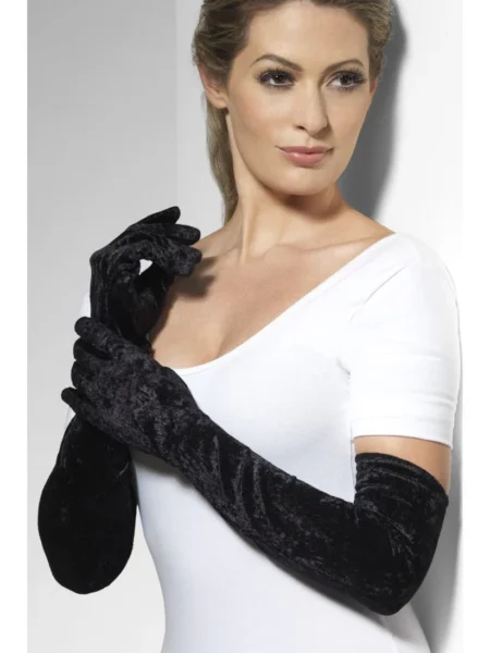 FEVER VELVETEEN GLOVES BLACK OS