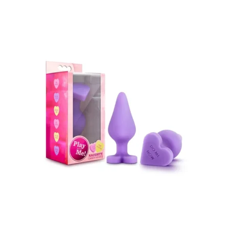 Play With Me By Blush® | Naughty Candy Heart Do Me Now Purple 3.5-Inch Anal Plug