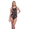 Jacquard Bodysuit Black BACI LINGERIE