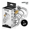 ADDICTED TOYS LOCKED - SILVER LOCK METAL PENIS CAGE SIZE S