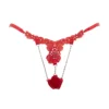 Amorable by Rimba - Thong with Rhinestones - One Size - Red