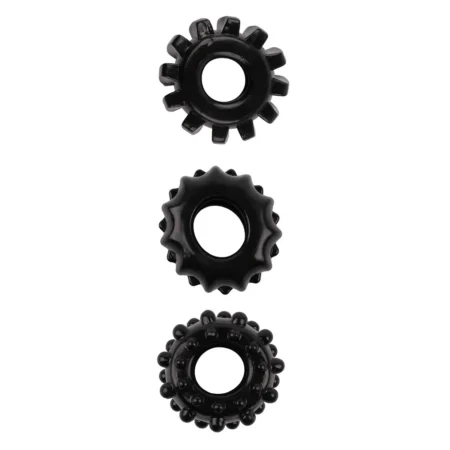 Set Of 3 Cockrings Black ALL TIME FAVORITES DREAMTOYS