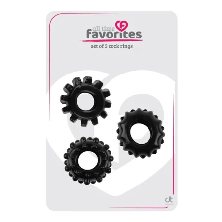 Set Of 3 Cockrings Black ALL TIME FAVORITES DREAMTOYS