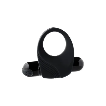 Vibrating Cockring With Big Bullet Black RAMROD DREAMTOYS