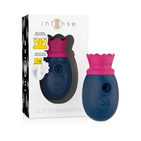 INTENSE - CLITORIS STIMULATOR 10 SUCTION AND LICKING MODES - BLUE