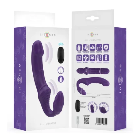 INTENSE - JILL DOUBLE VIBRATOR 20 CM PURPLE REMOTE CONTROL