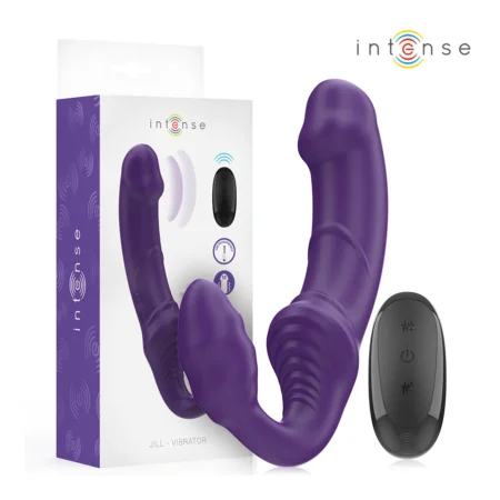 INTENSE - JILL DOUBLE VIBRATOR 20 CM PURPLE REMOTE CONTROL