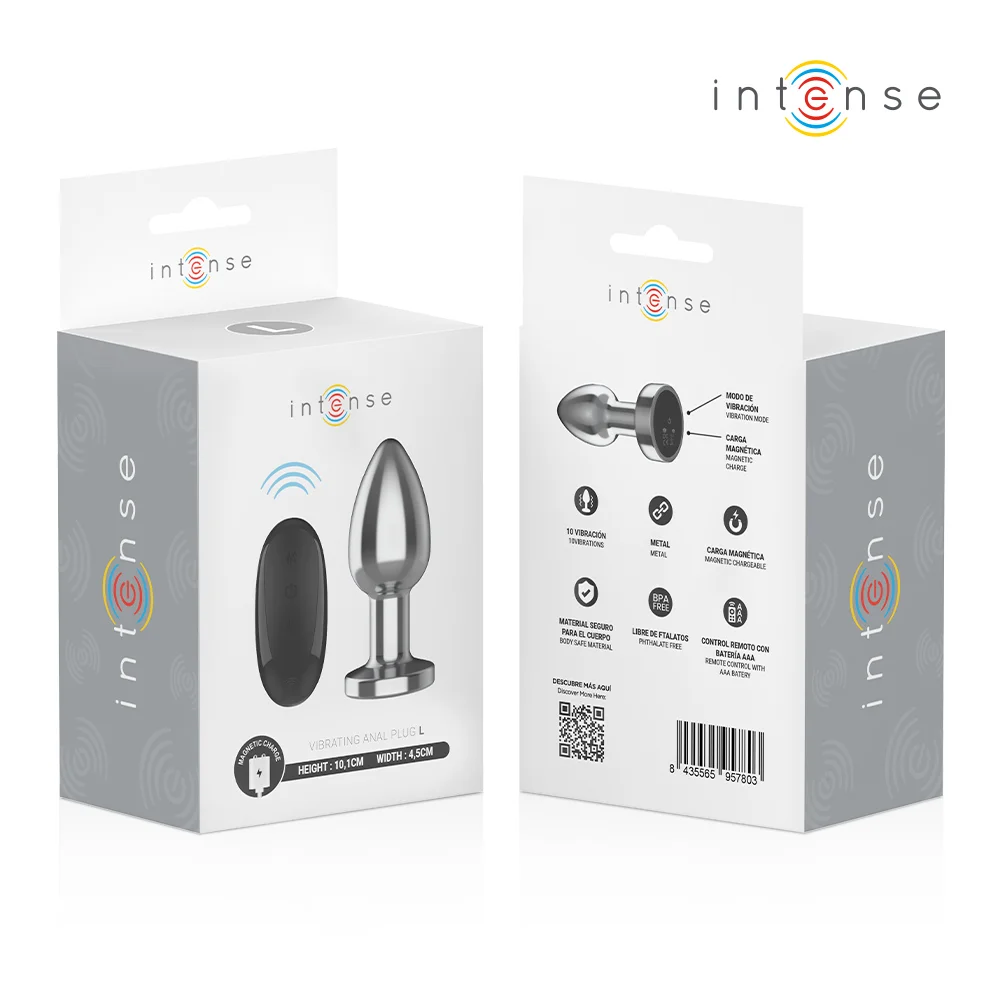 INTENSE - ANAL PLUG 10 VIBRATIONS METAL WITH REMOTE CONTROL L