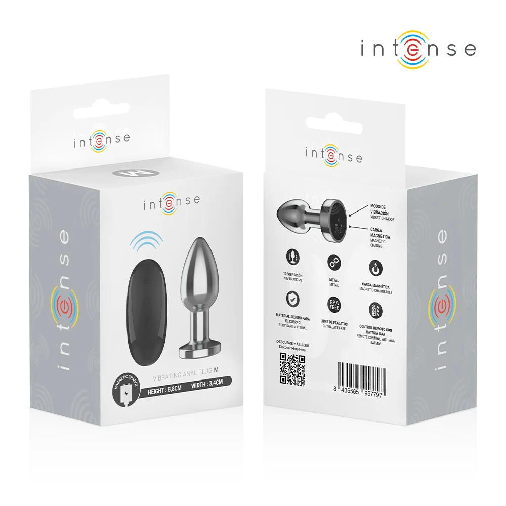 INTENSE - ANAL PLUG 10 VIBRATIONS METAL WITH REMOTE CONTROL M