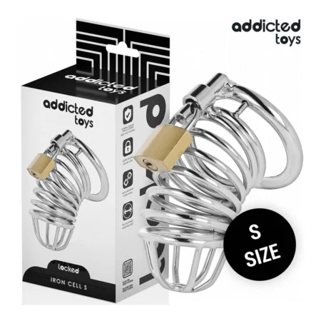 ADDICTED TOYS LOCKED - IRON CELL METAL PENIS CAGE 4 CM SIZE S