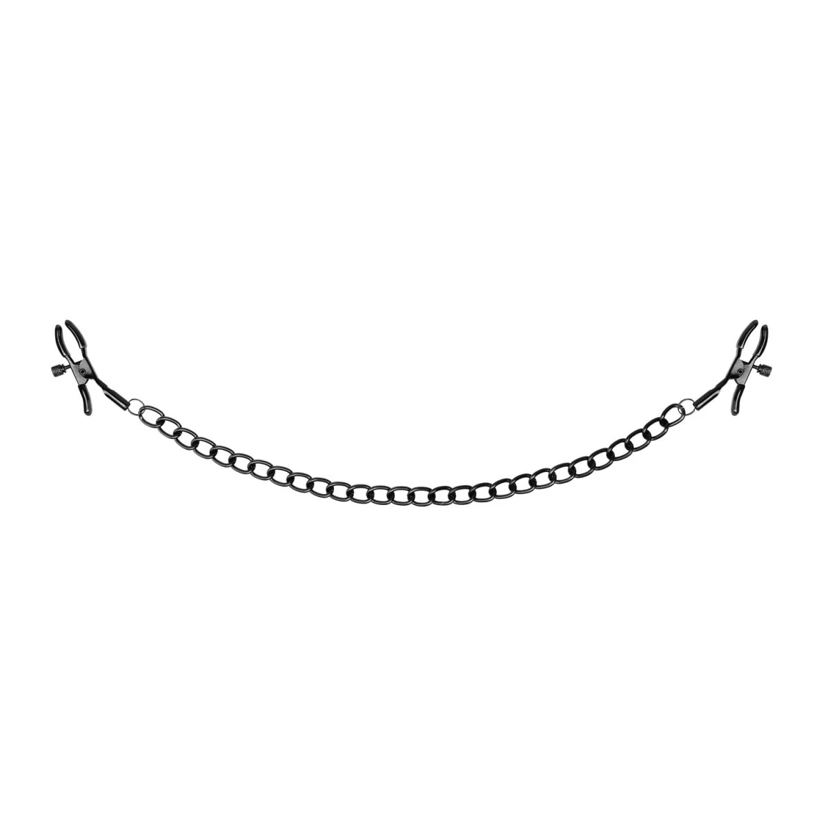 Nipple Clamps with Chain - Black - Bedroom Fantasies