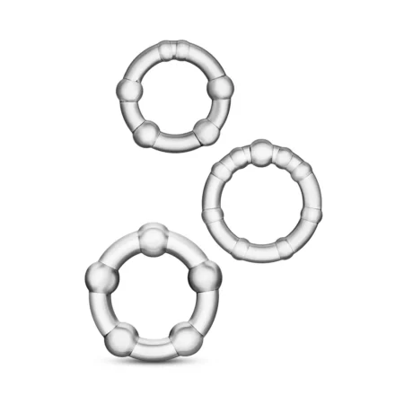 Stay Hard By Blush® | Clear Beaded Penis Rings (3-Sizes)