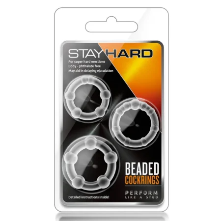 Stay Hard By Blush® | Clear Beaded Penis Rings (3-Sizes)