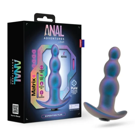 Anal Adventures Matrix By Blush® | Expedition - Vibrating Anal Plug With AnchorTech™ Base - Lunar Blue